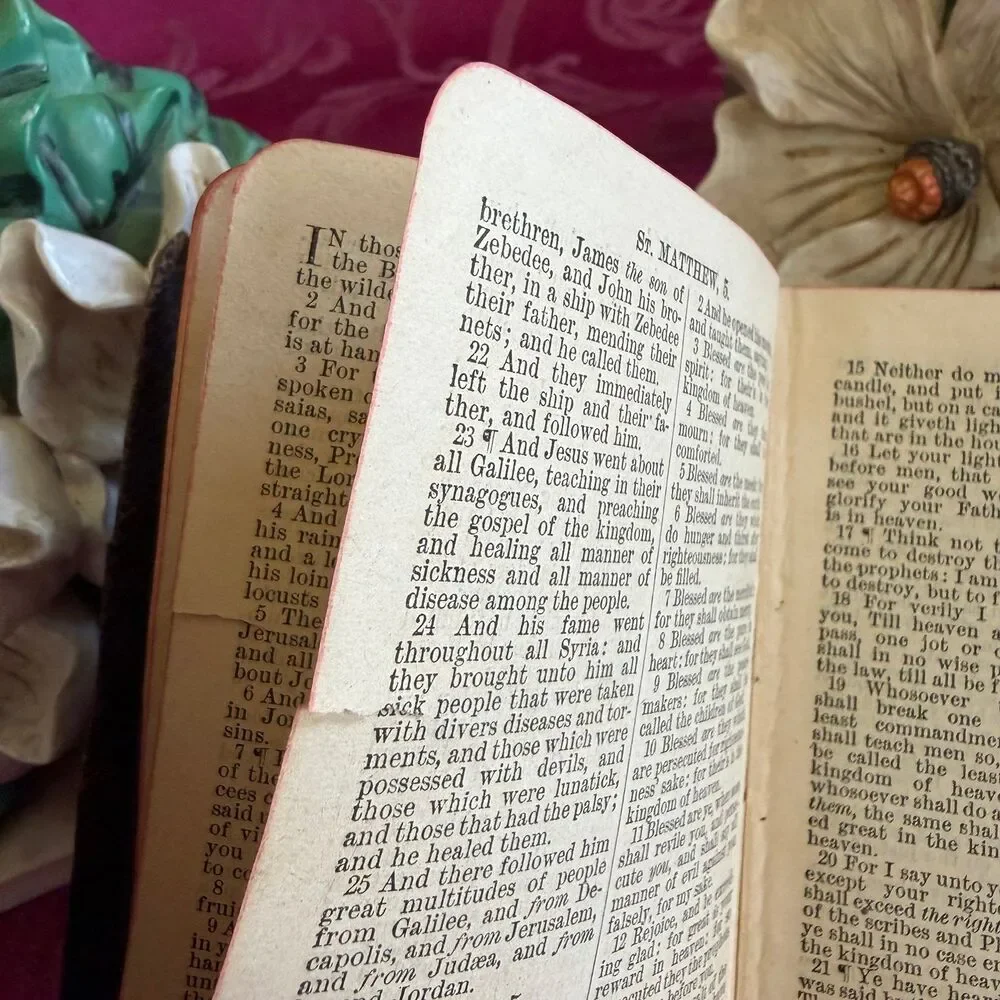 Ca 1903 The New Testament and Psalms, Oxford Ruby 32mos, Small Antique Bible